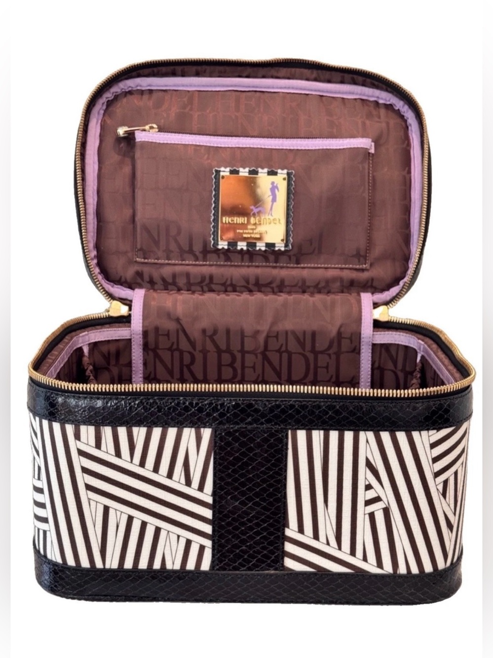 New York Icon Henri Bendel W57th Street Train Case in Disturbed Pattern - Picture 11 of 15